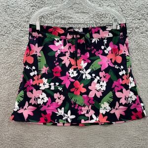 Speedo Women's Large Floral Swim Skort Elastic Waist Front Tie Beach Pool Lake